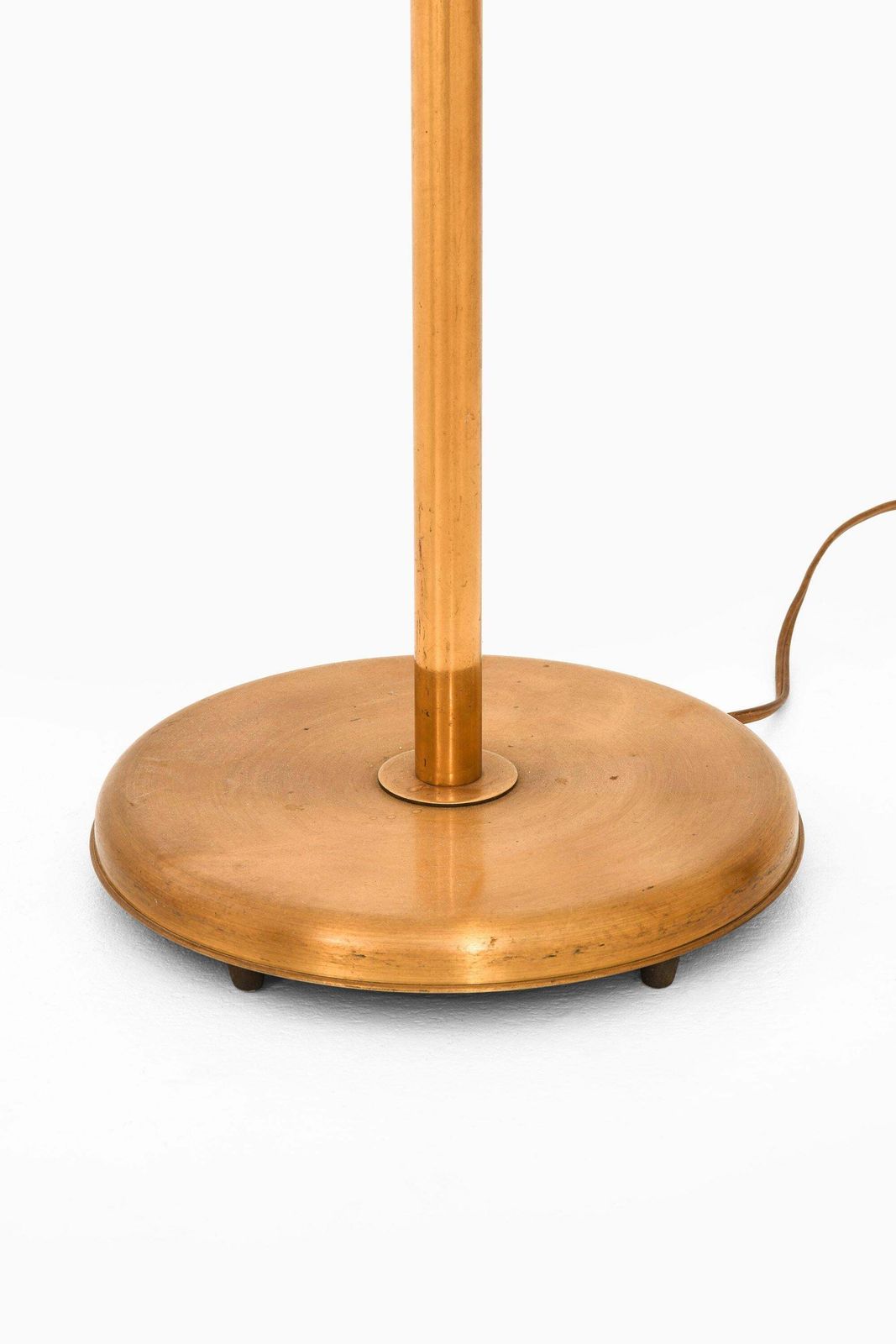 photo for sale Rare Floor Lamp In Brass, Opaline Glass And Lacquered Metal, 1950's