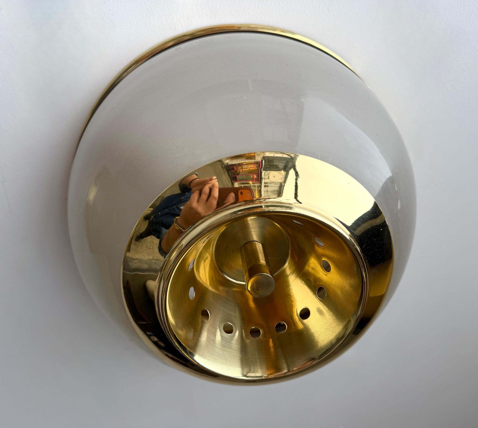 Pair Of Brass And Glass Azucena Sconces By Luigi Caccia Dominioni, Italy, 1960s photo buy