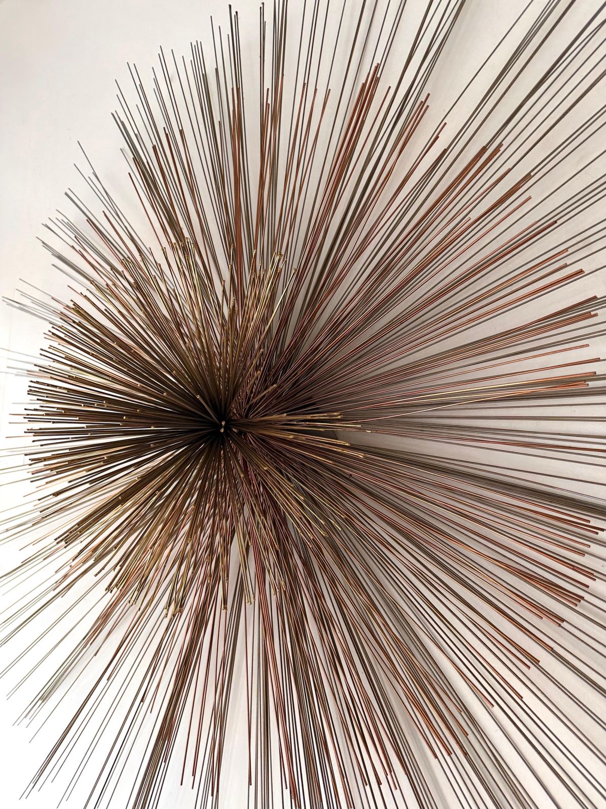 Large Metal Brass Abstract Wall Sculpture By Curtis Jere. USA, 1980s photo for sale