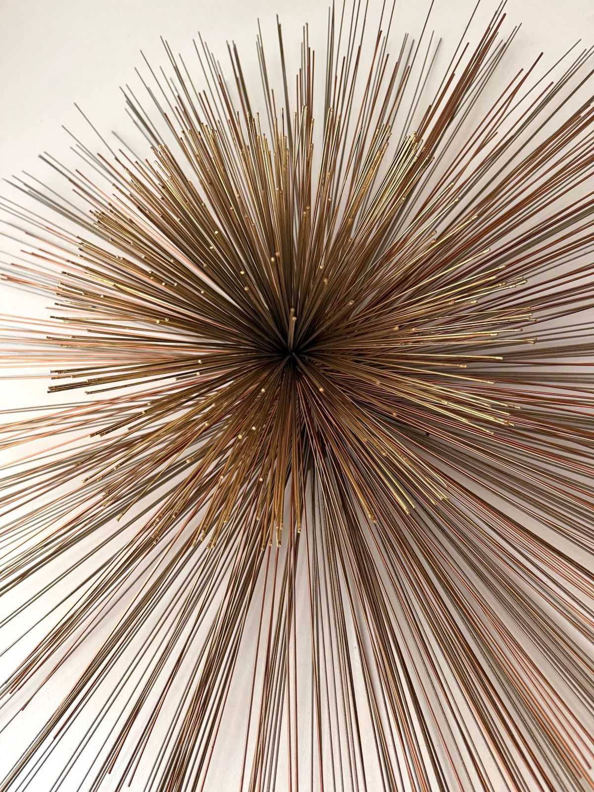 Large Metal Brass Abstract Wall Sculpture By Curtis Jere. USA, 1980s photo vinterior