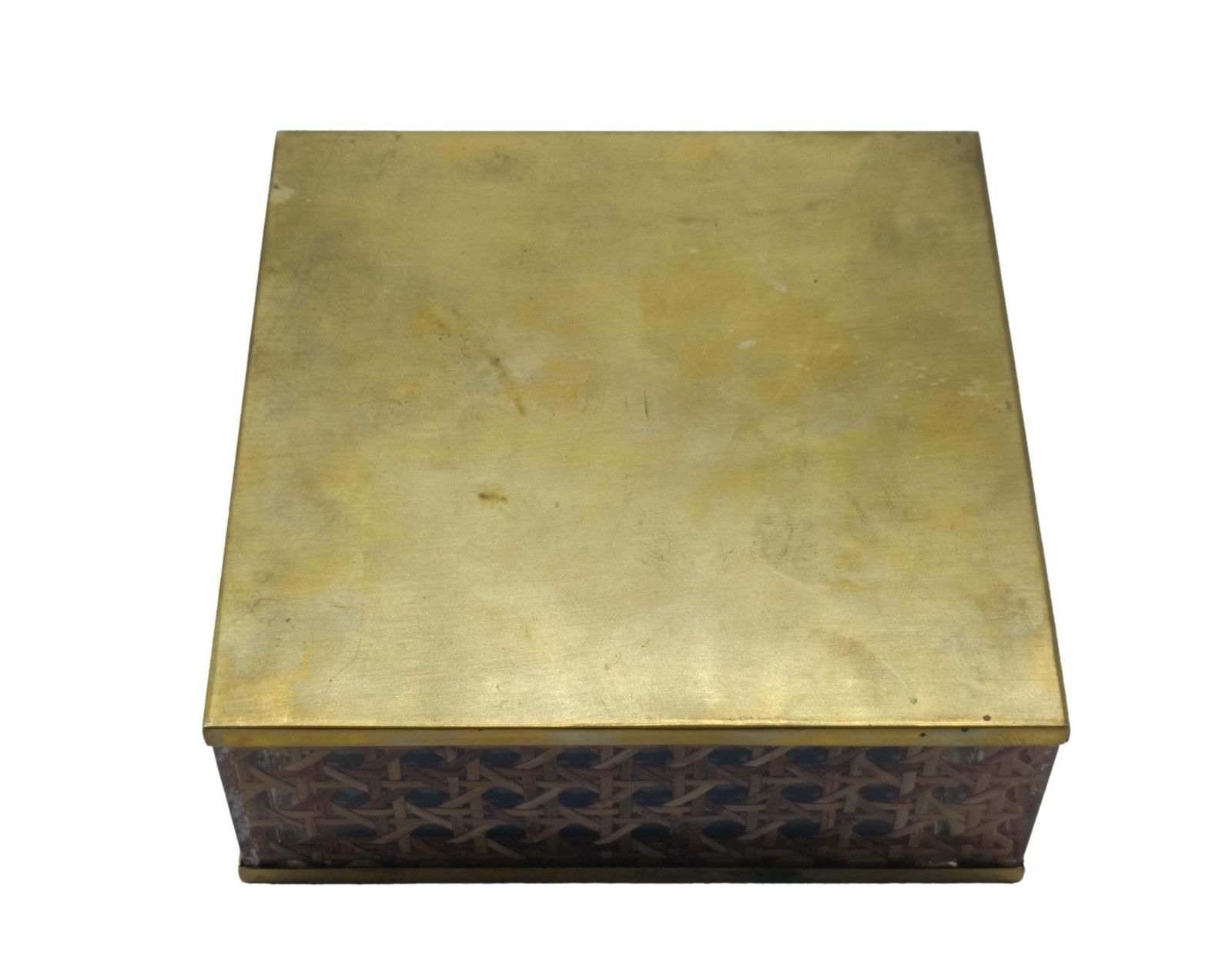 Dior Home Attrib. Posacenere In Vetro Acrilico, Ottone E Paglia Di Vienna photo furniture