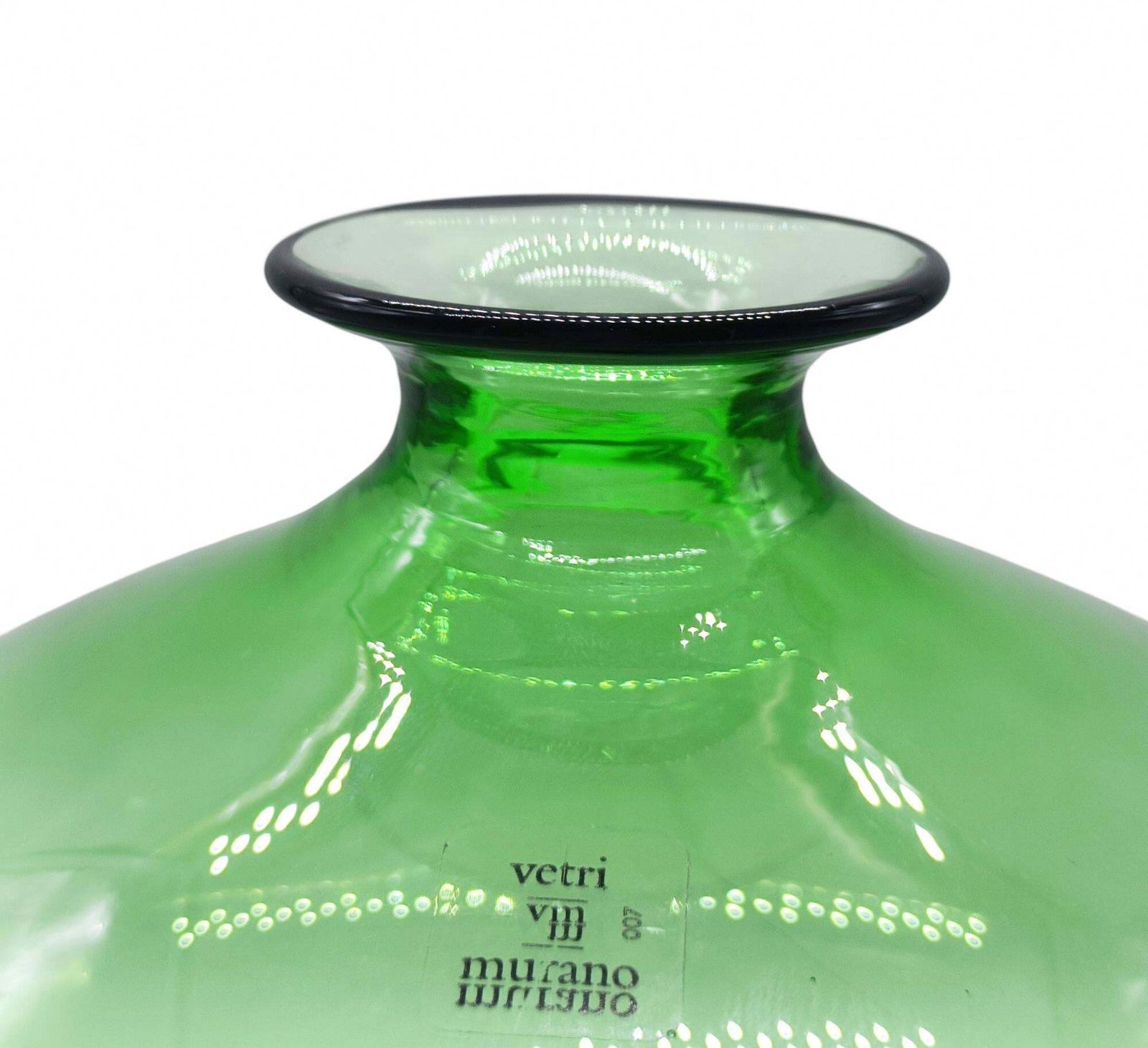 Barovier & Toso Vaso "Veronese" In Vetro Di Murano Verde, Italia 1980s photo Home Decor