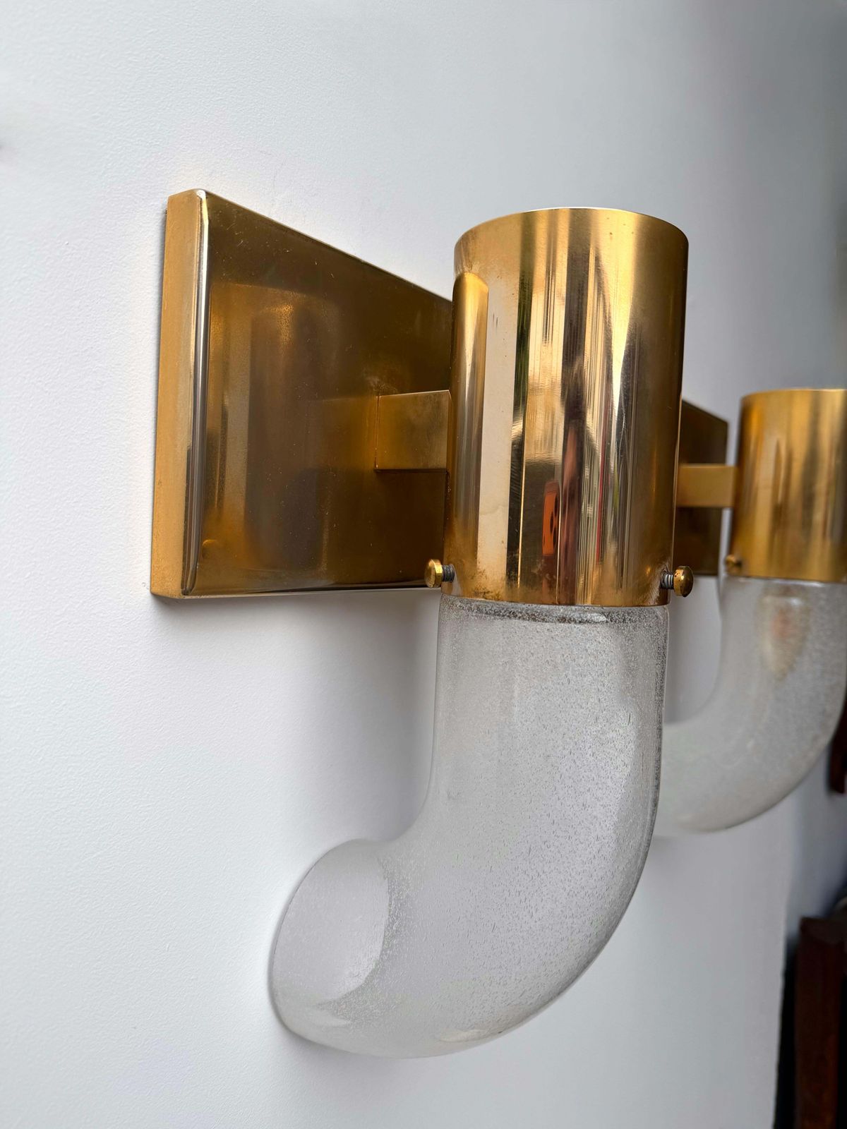Brass Sconce Murano Glass By Aldo Nason For Mazzega, Italy, 1970s photo buy