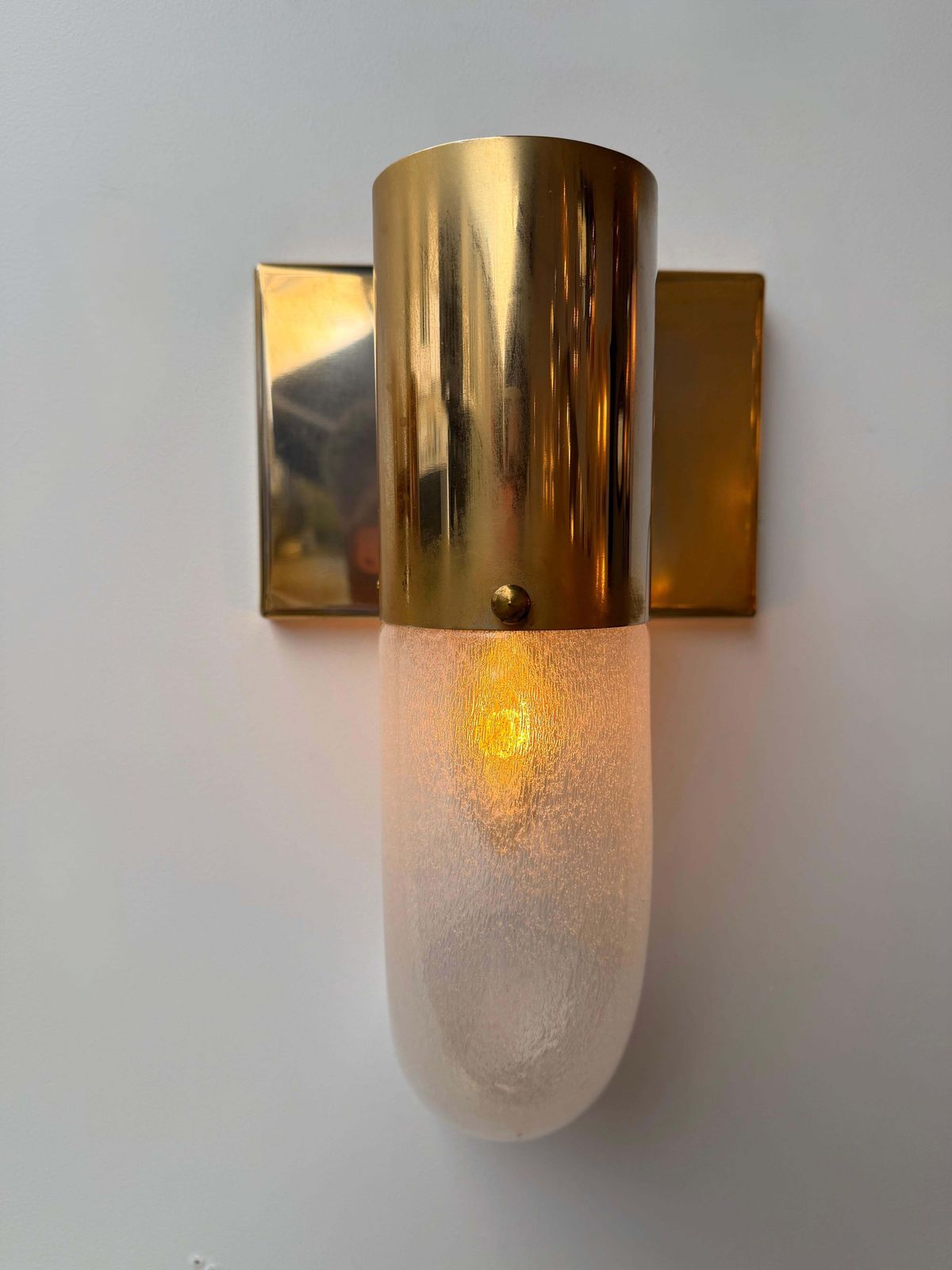 photo furniture Brass Sconce Murano Glass By Aldo Nason For Mazzega, Italy, 1970s