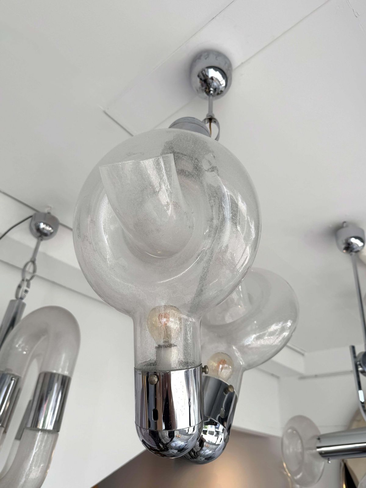 Pendant Lighting Murano Glass And Metal By Aldo Nason For Mazzega, Italy, 1970s photo buy