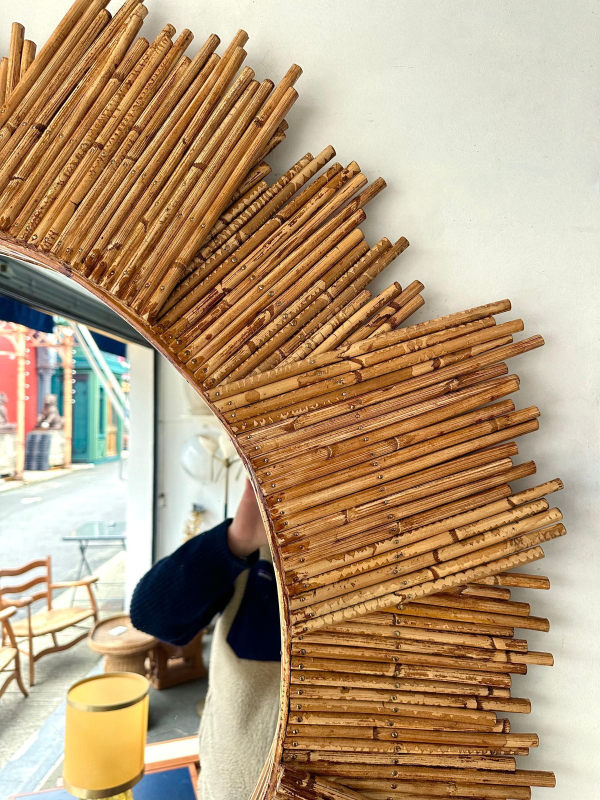 Rattan Sun Mirror By Vivai Del Sud. Italy, 1970s photo Home Decor