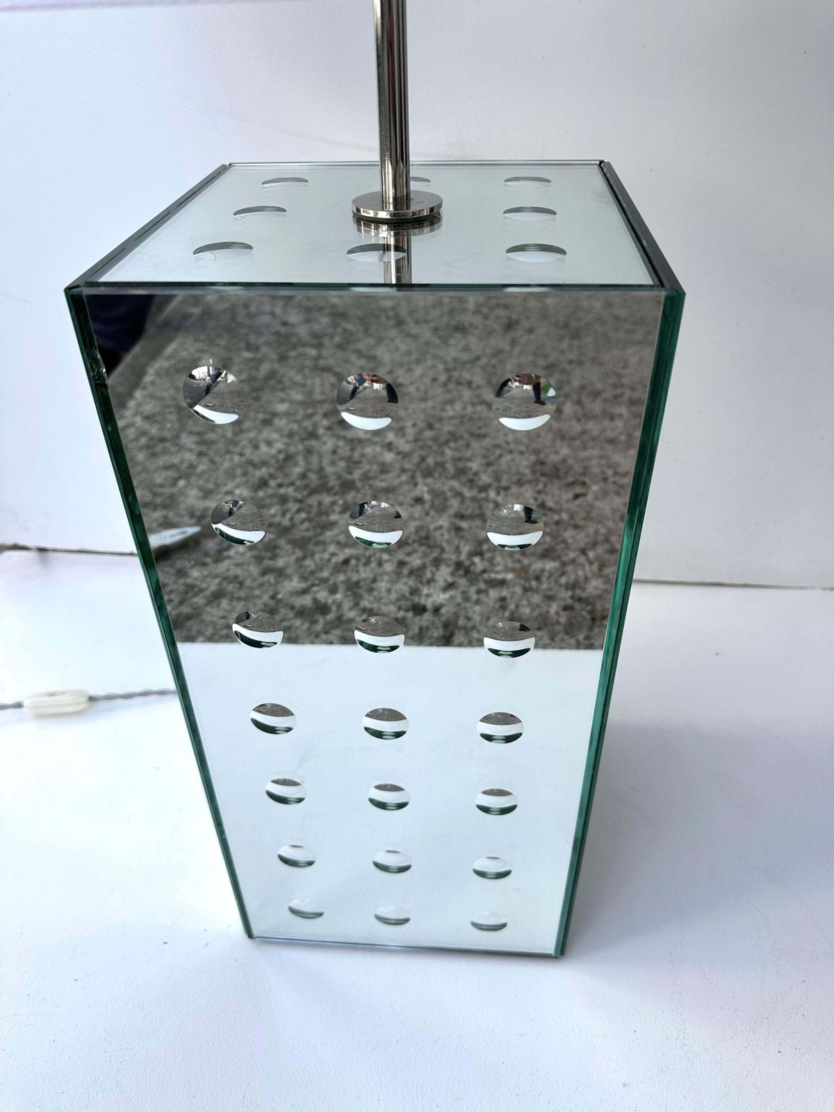 Contemporary Pair Of Silver Optical Murano Glass Lamps By Roberto Rida, Italy photo vinterior