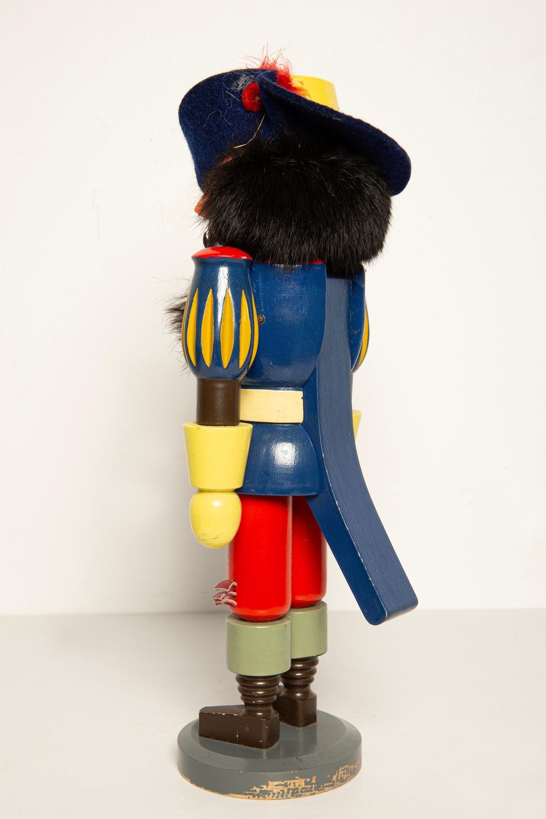 283.0 Vintage Christmas Big Blue Nutcracker, Wood, Erzgebirge, Germany, 1970 photo