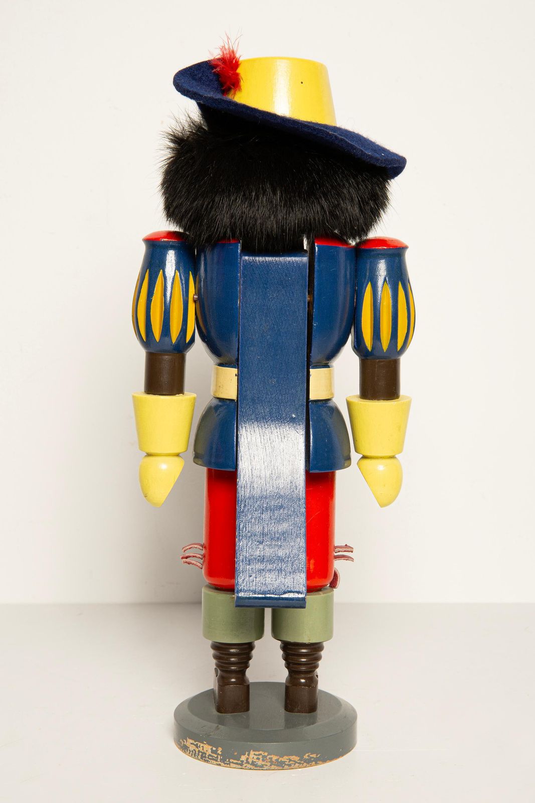 photo vinterior Vintage Christmas Big Blue Nutcracker, Wood, Erzgebirge, Germany, 1970