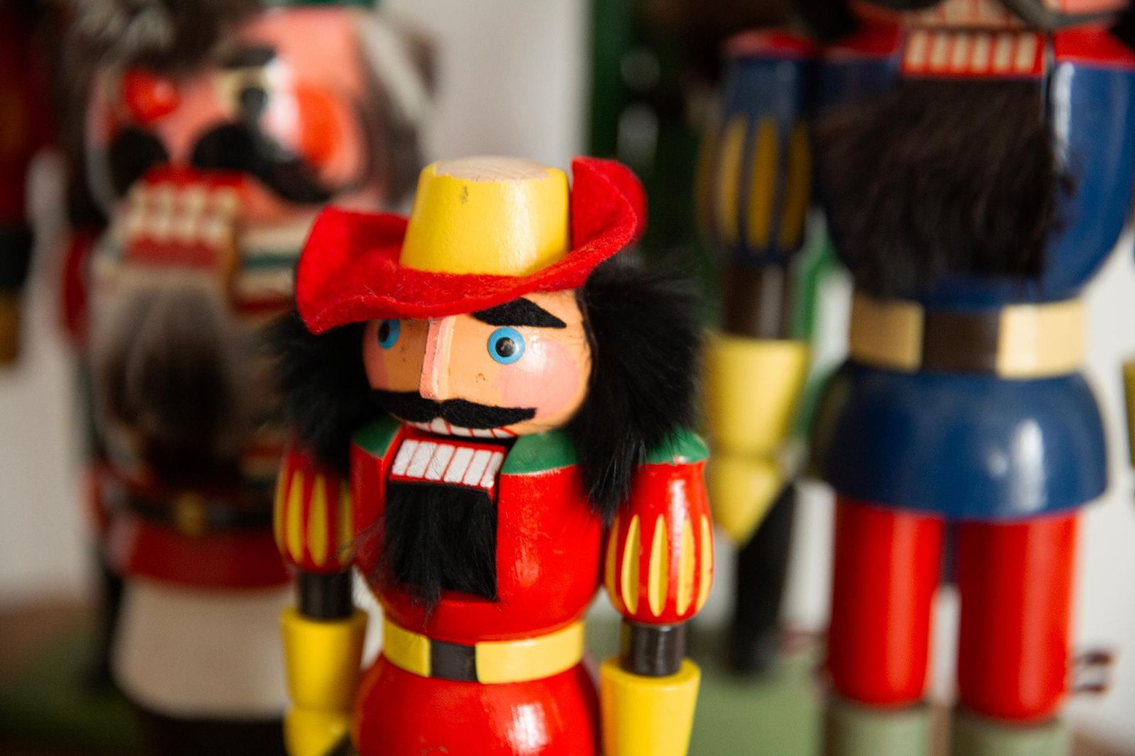 Vintage Christmas Big Red Nutcracker, Wood, Erzgebirge, Germany, 1970 photo vinterior