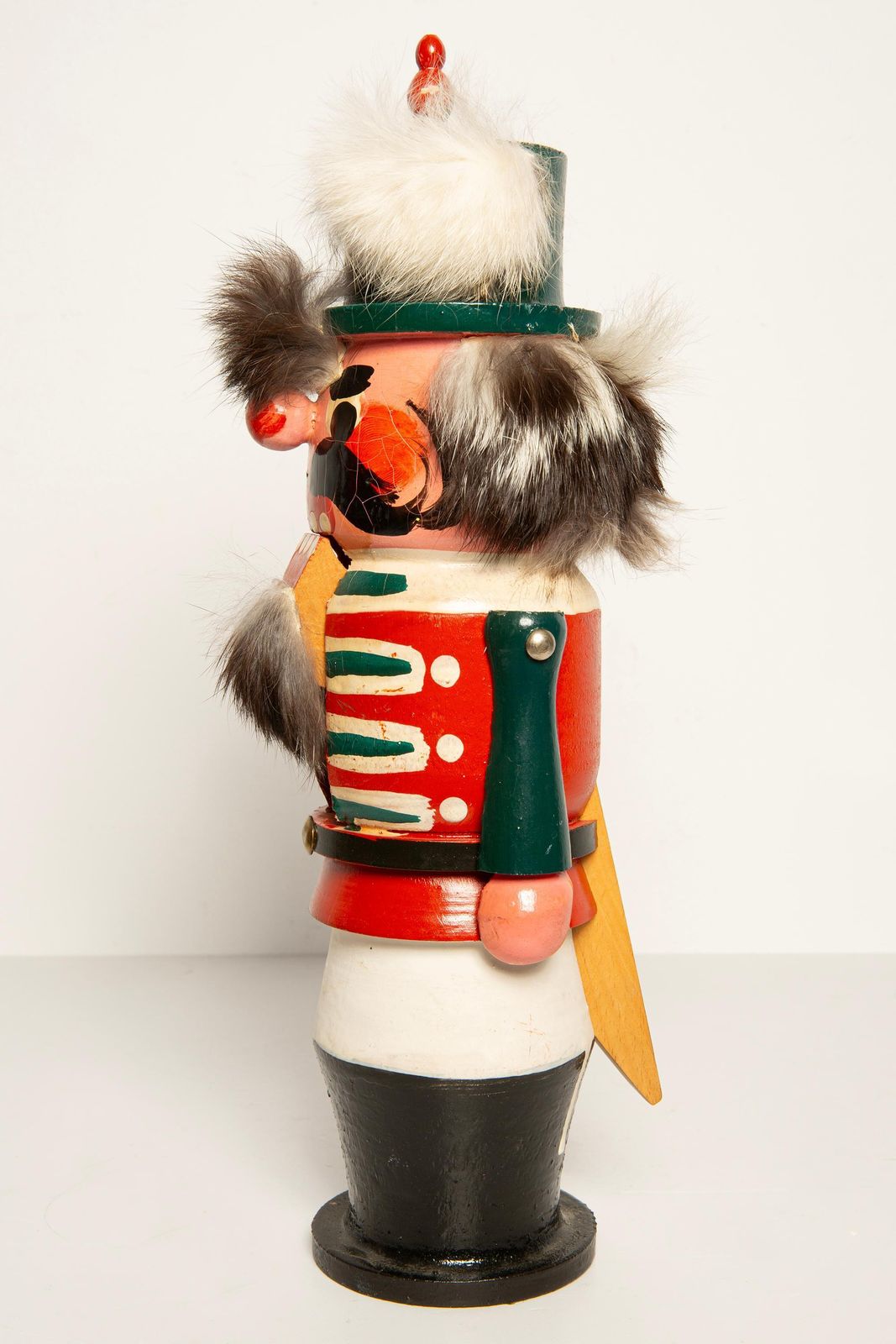 Home Decor Vintage Christmas Big Red Nutcracker, Wood, Erzgebirge, Germany, 1970 photo