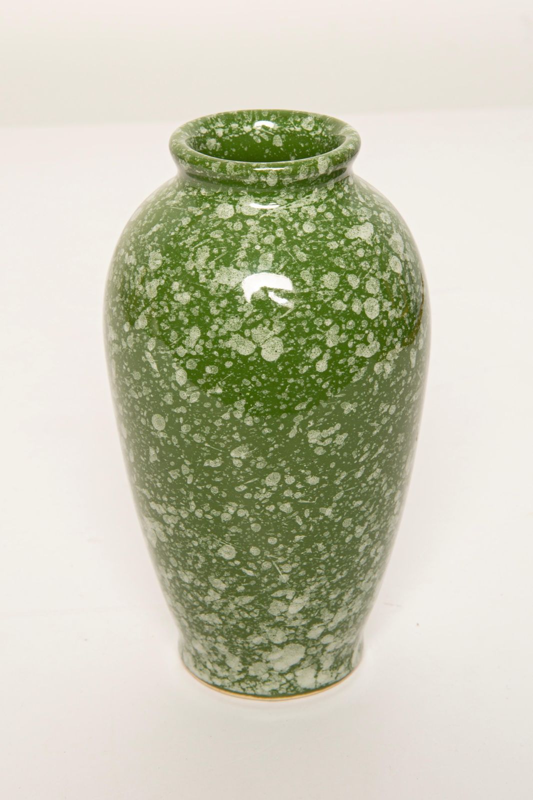Mid Century Small Green Porcelain Vase, Hand Painted, Europe, 1960s photo buy