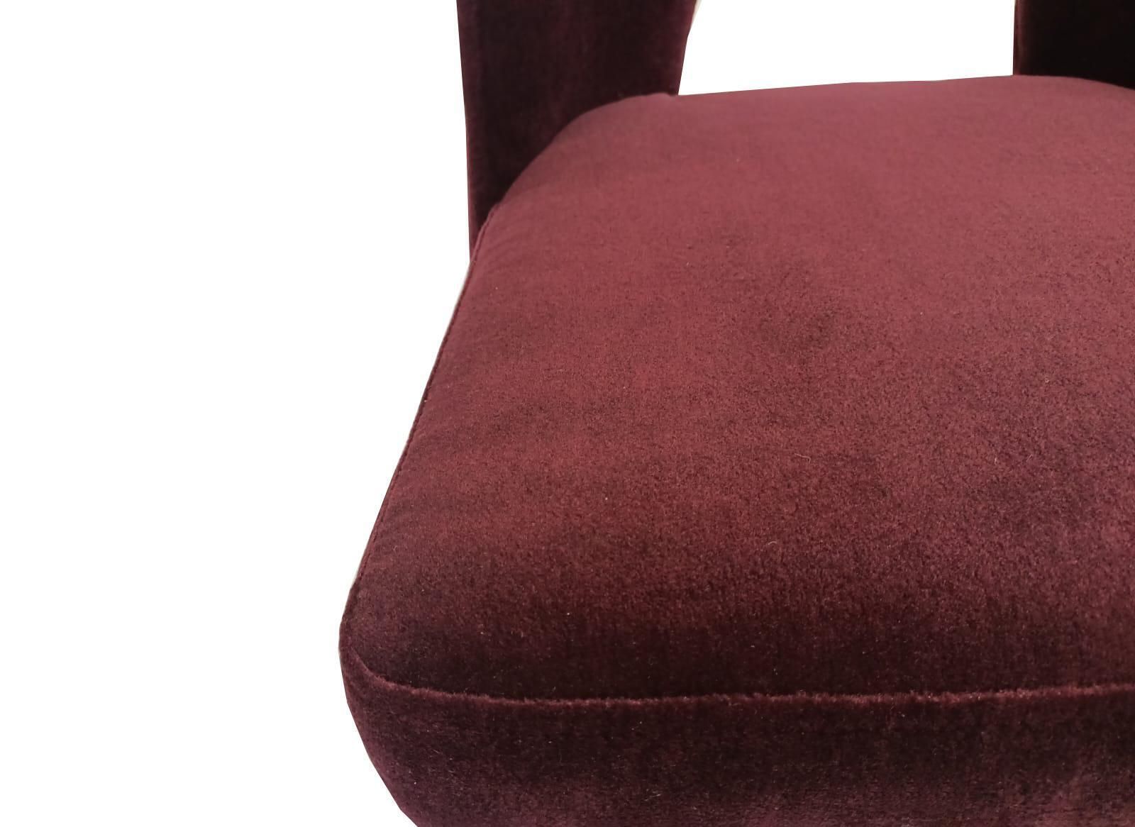 Eight Mid Century Shell Chairs, Purple Velvet Alexander, Dedar, Europe, 1960s photo vintage