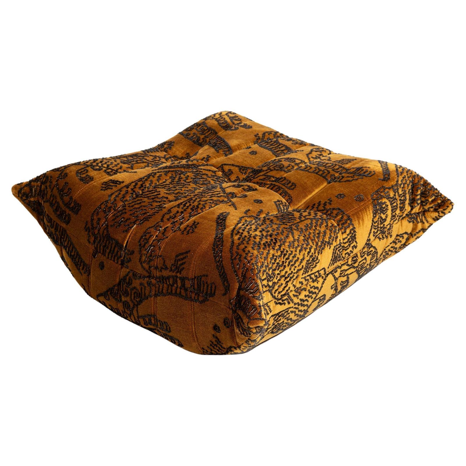 Michel Ducaroy For Ligne Roset Togo Footstool Ottoman In Tiger Mountain By Dedar