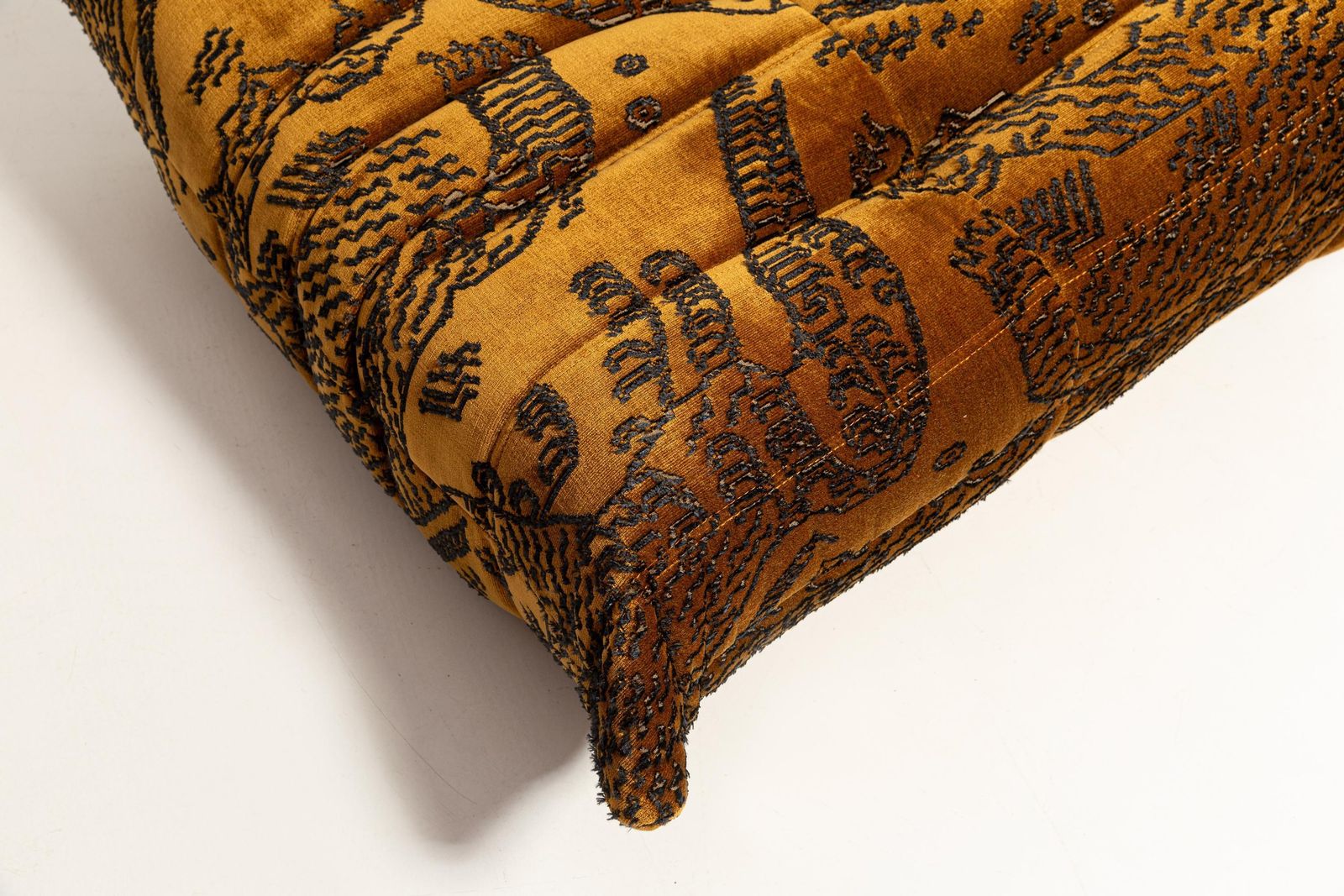 photo for sale Michel Ducaroy For Ligne Roset Togo Footstool Ottoman In Tiger Mountain By Dedar