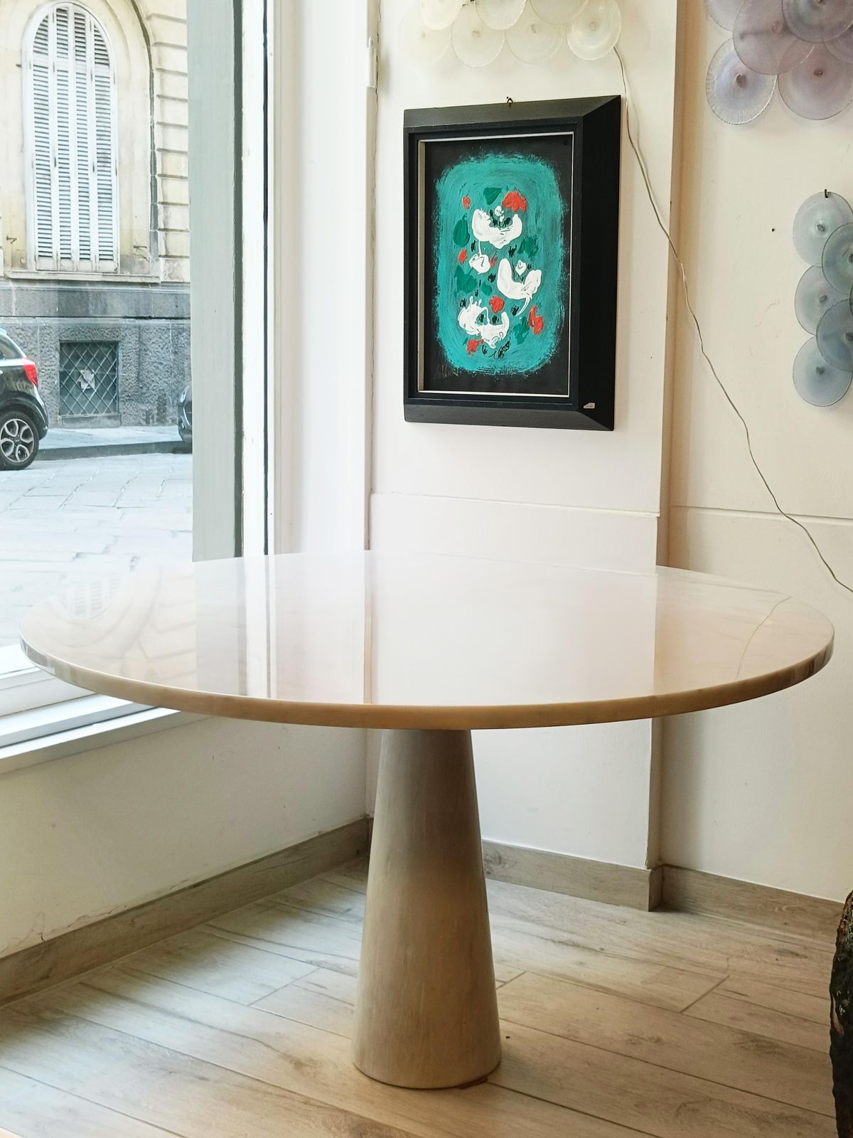 Angelo Mangiarotti Round Marble Table Series "Eros" Italy 1970s photo furniture