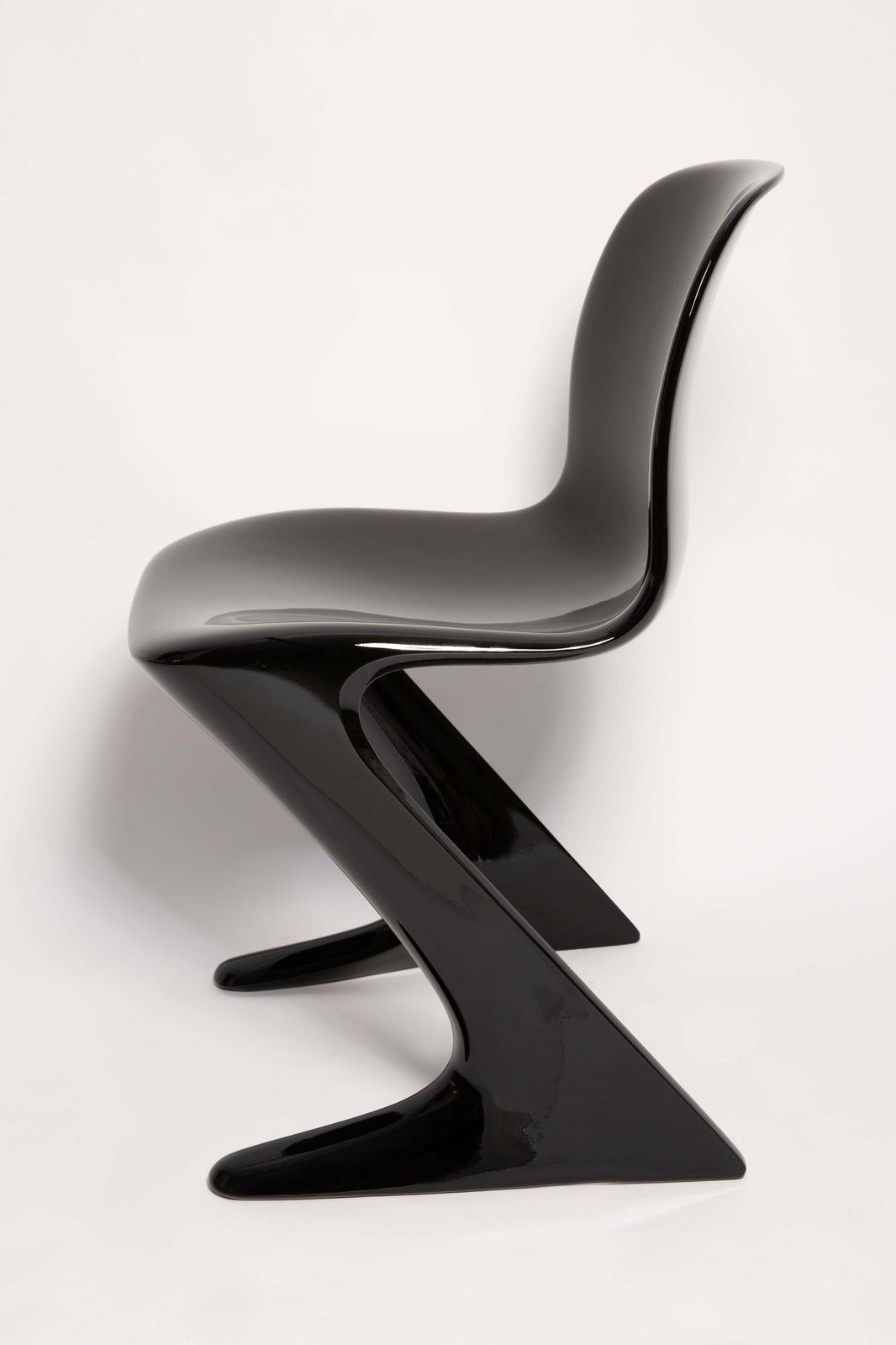 Mid Century Black Glossy Kangaroo Chair Designed By Ernst Moeckl, Germany, 1960s photo vinterior