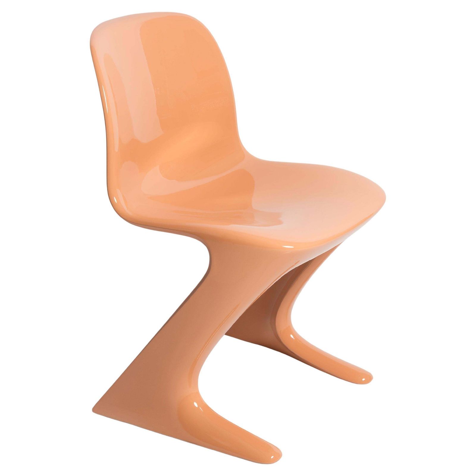 Mid Century Light Orange Apricot Kangaroo Chair, Ernst Moeckl, Germany, 1968