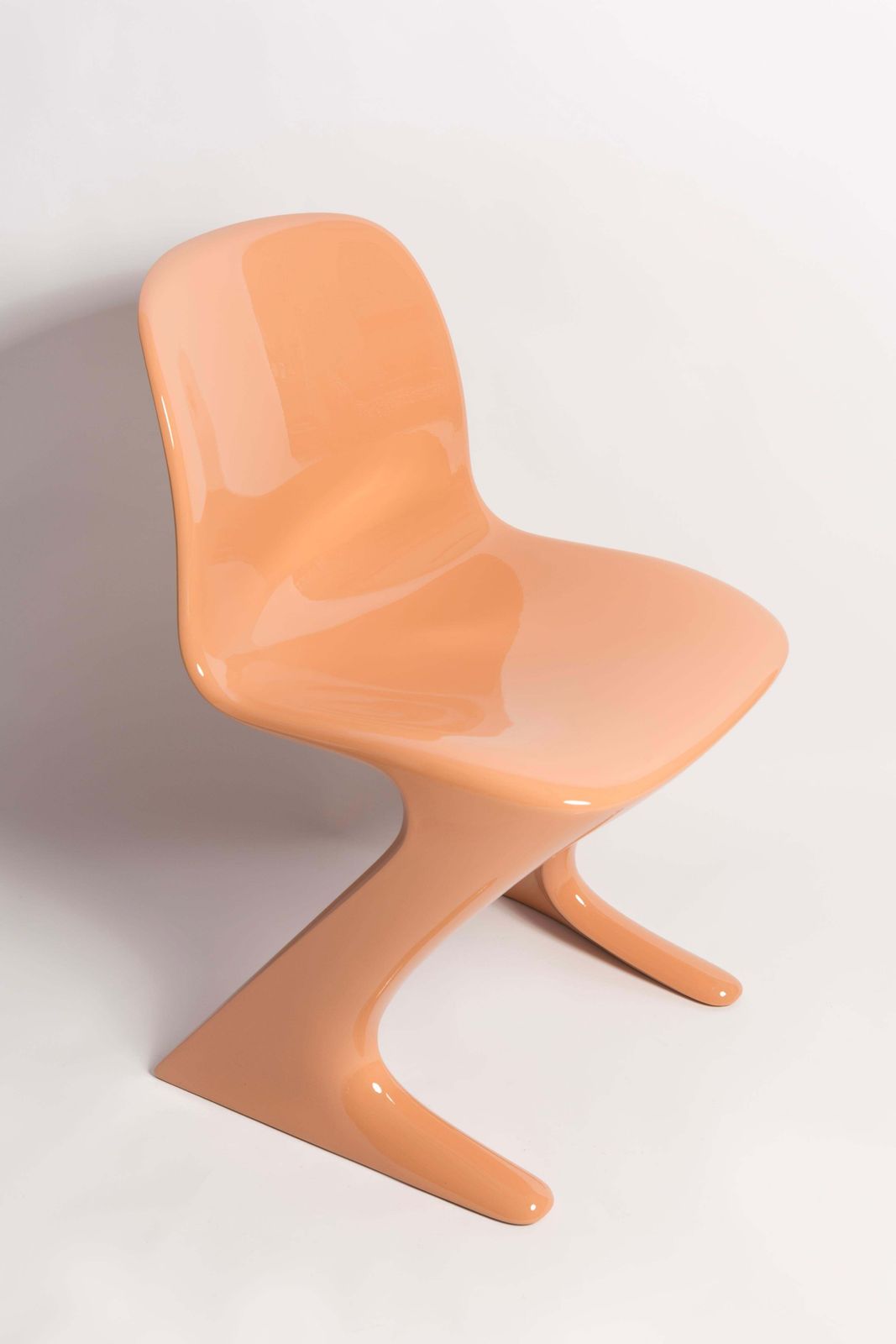 Six Mid Century Orange Apricot Kangaroo Chairs, Ernst Moeckl, Germany, 1968 photo furniture