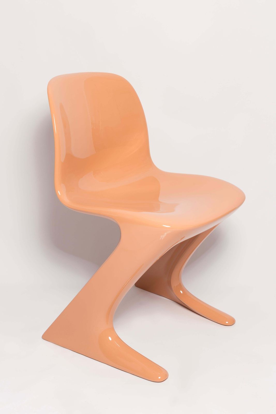 Six Mid Century Orange Apricot Kangaroo Chairs, Ernst Moeckl, Germany, 1968 photo for sale