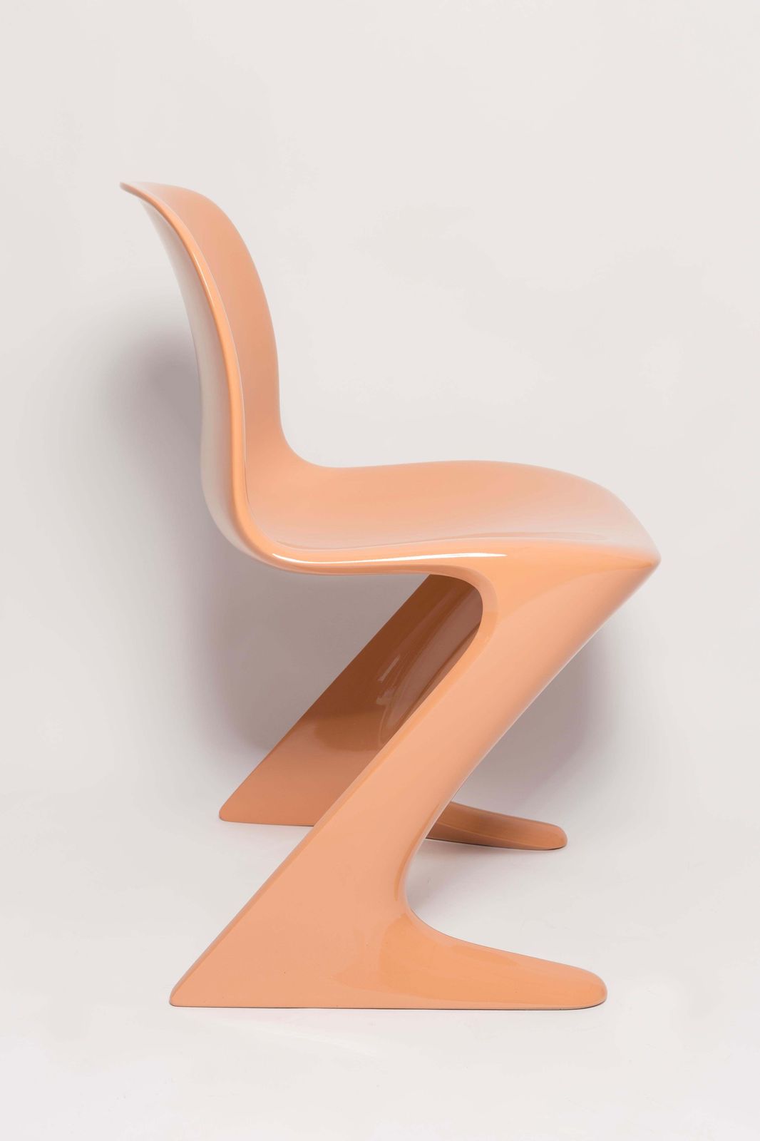 Six Mid Century Orange Apricot Kangaroo Chairs, Ernst Moeckl, Germany, 1968 photo Furniture