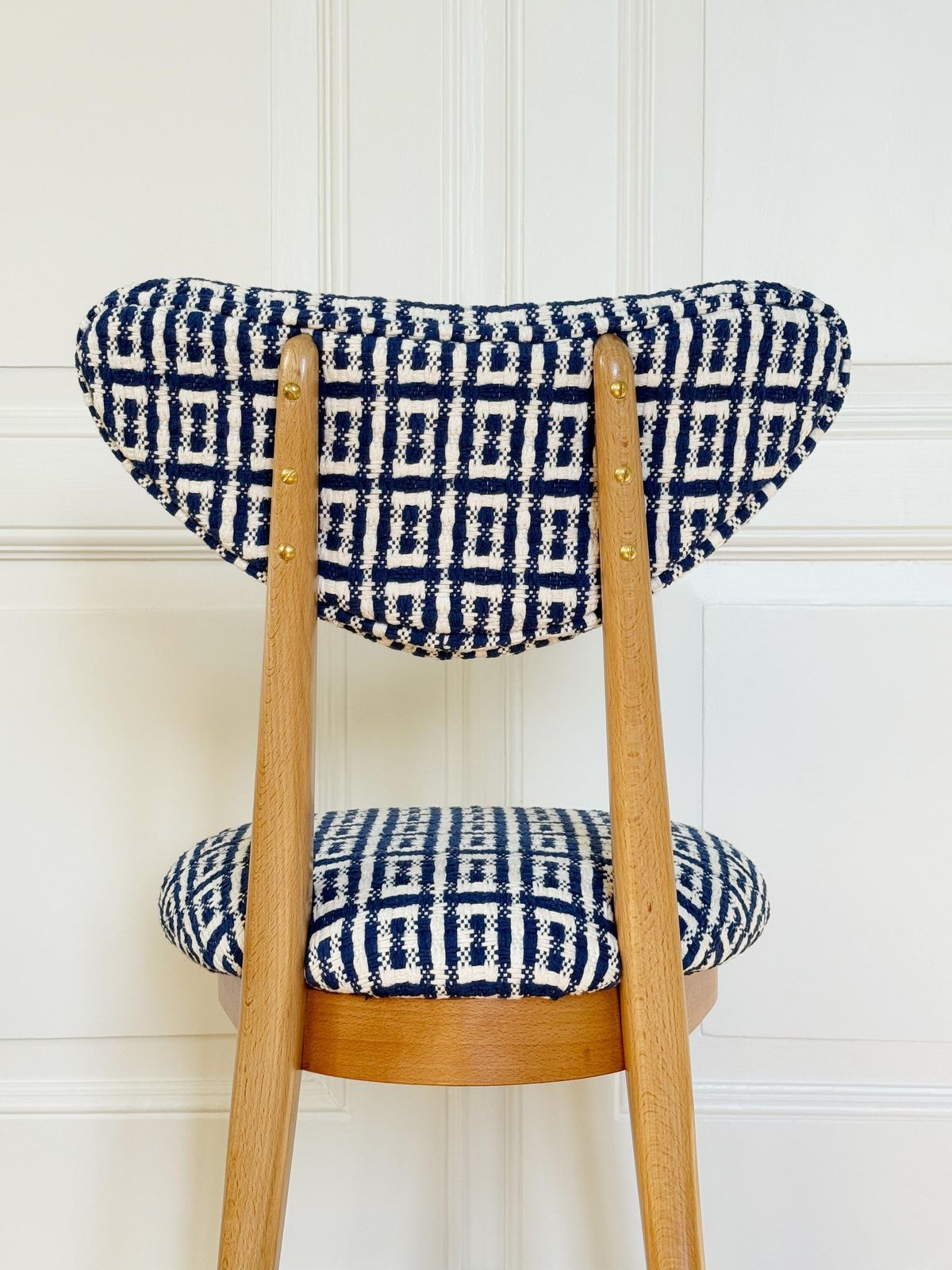 photo buy Mid Century Heart Chair In Hsh Home Sweet Home Jacquard By Dedar, Europe, 1960s