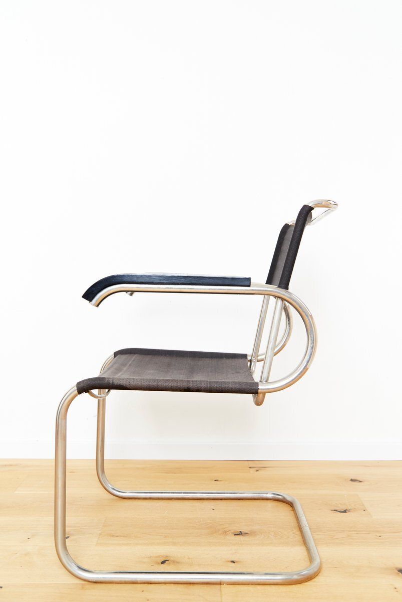 photo for sale Bauhaus Armchair D40 By Marcel Breuer For Tecta, 1980s