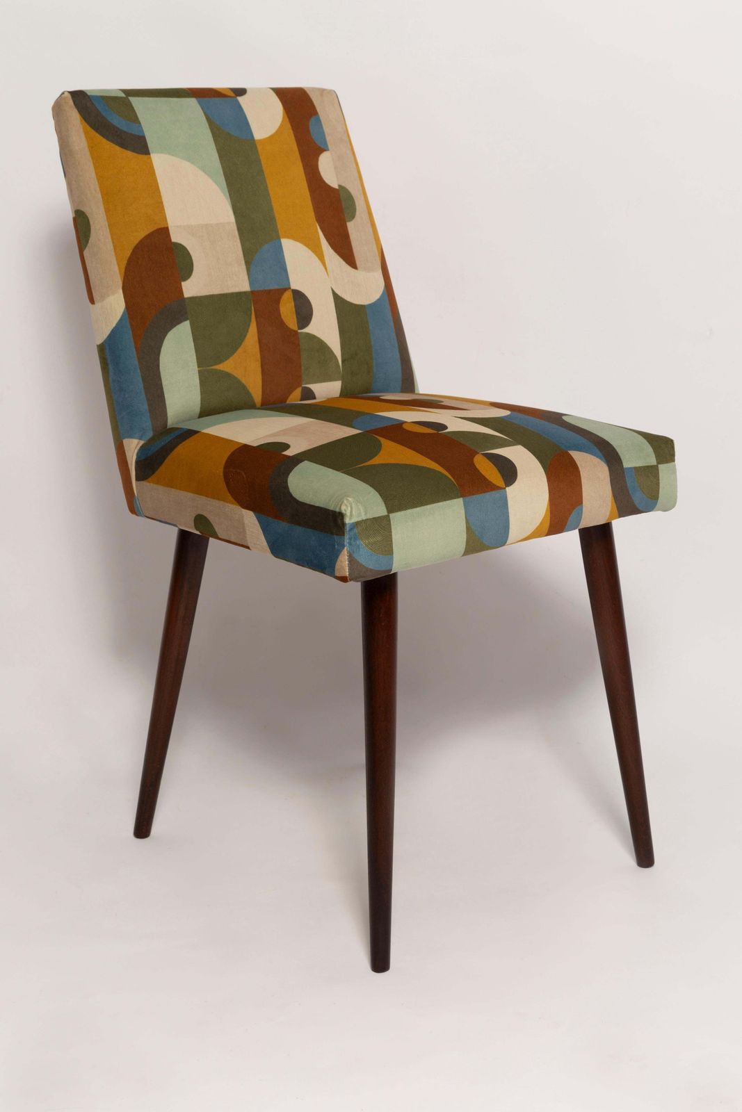 photo furniture Mid Century Stick Chair In Reciproque Velvet By Casamance, 1960s.