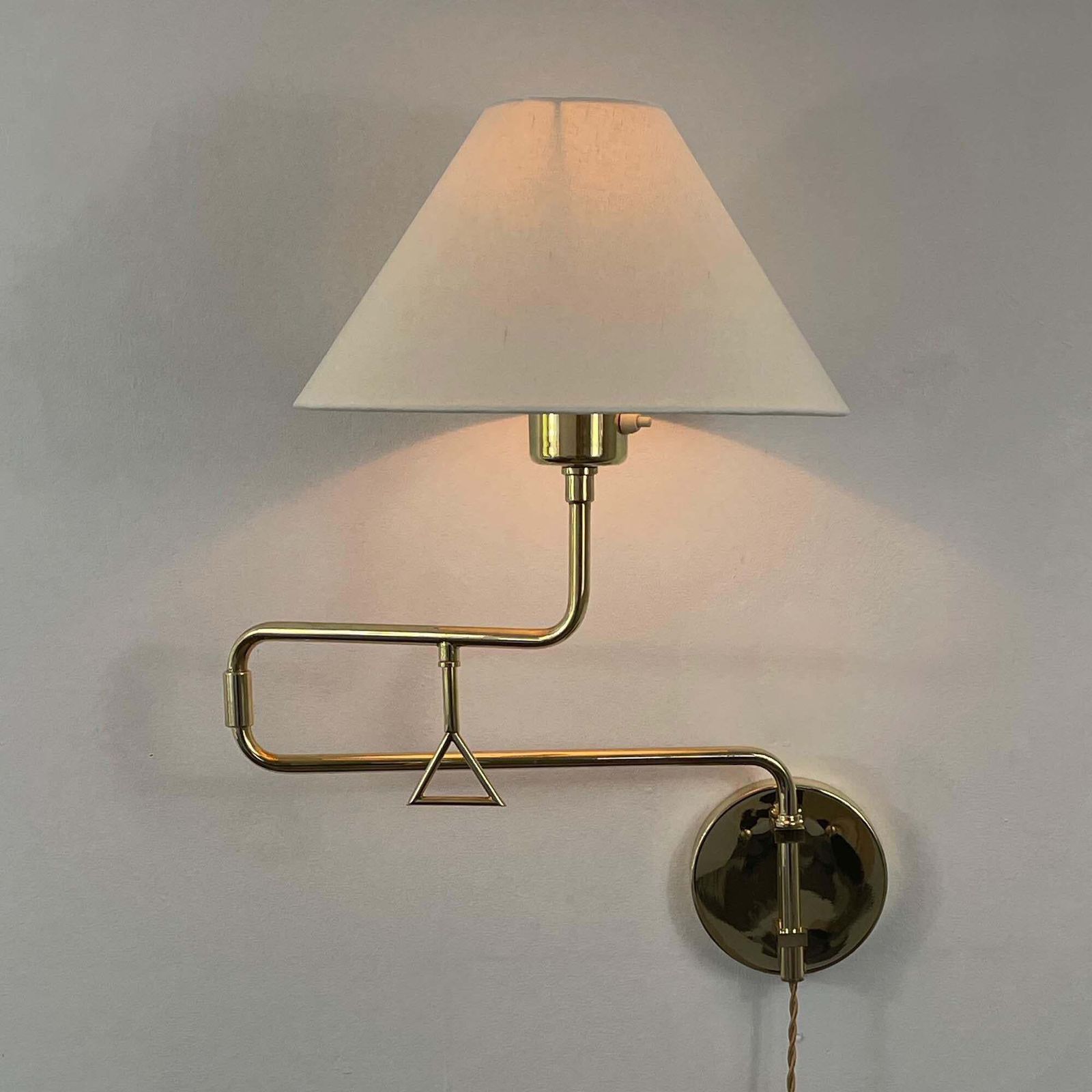 Articulating Brass Wall Light, Armatur Hantverk Tibro, Sweden 1950s photo for sale