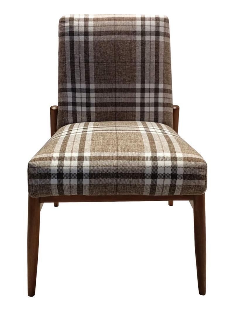 Pair Of Mid Century Beige Checkered Fabric Armchairs, Europe, 1960s photo for sale