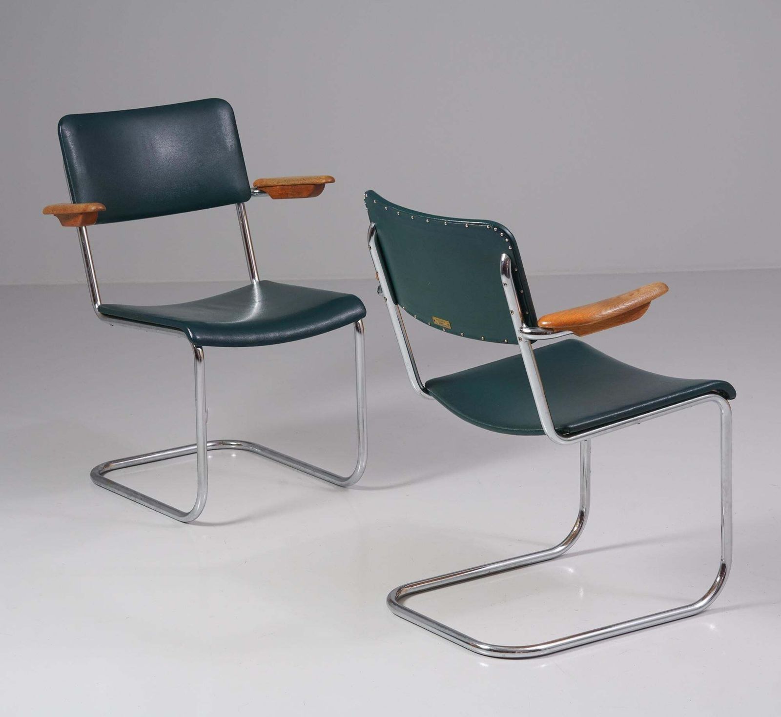 Pair Of Chairs, Verkstads Ab Lindqvist, Sweden, 1940s photo for sale