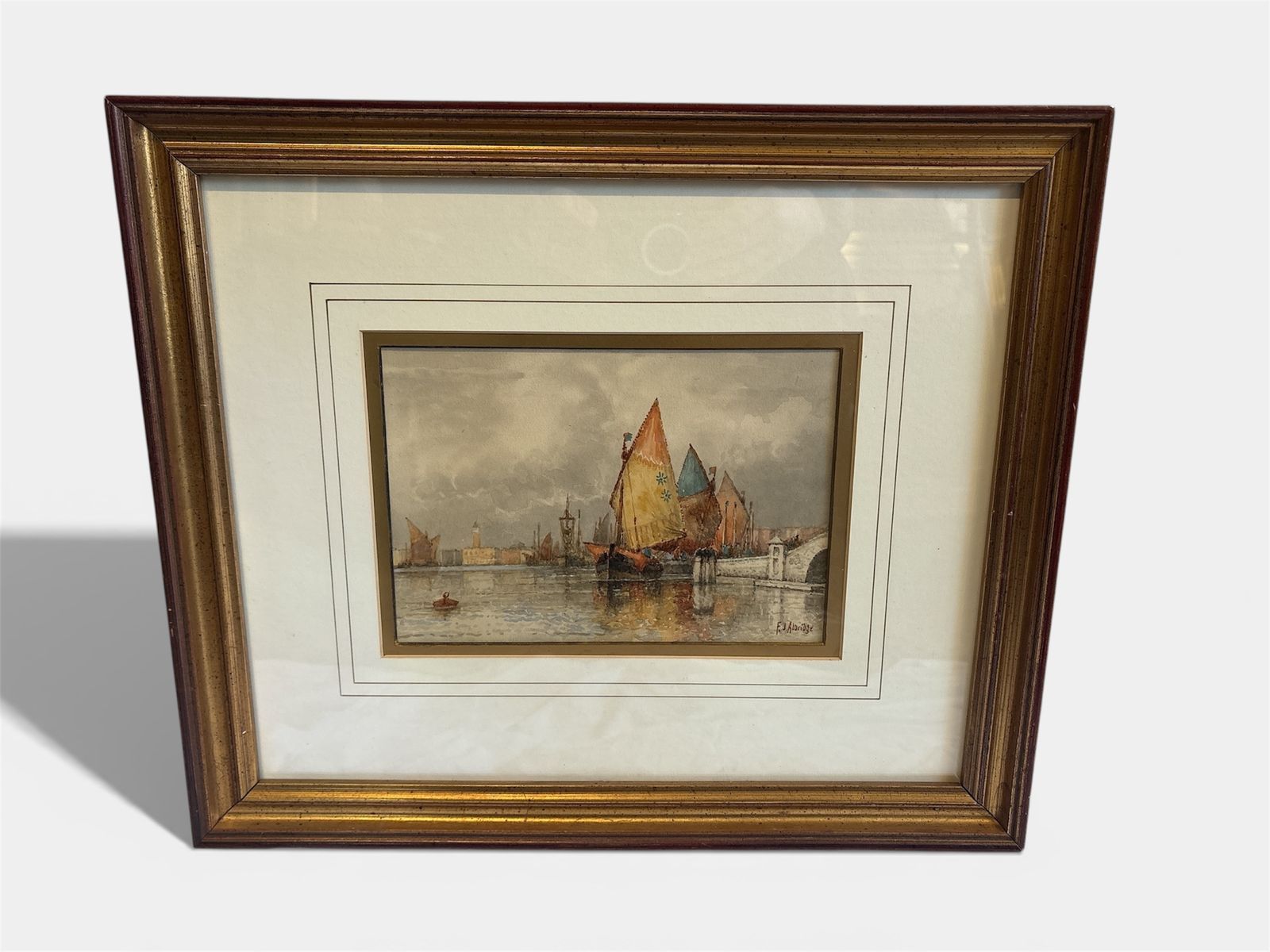 Watercolour Of The Grand Canal Venice By F J Aldridge (1850 1933)
