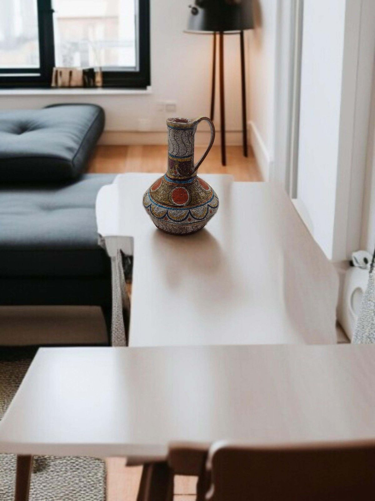 636.0 Ceramiche Artistiche Mamma Ro' Glazed Terracotta Amphora Vase, Italy 1970s photo