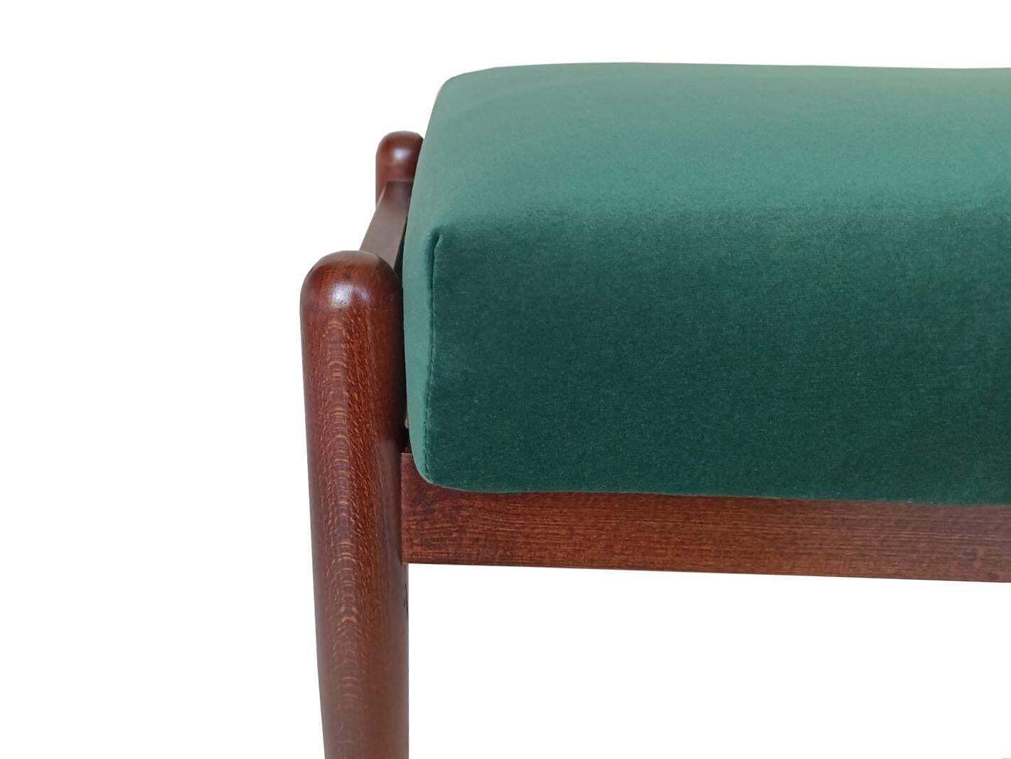 Pair Of Mid Century Green Velvet Vintage Stools, Edmund Homa, 1960s photo 747.0