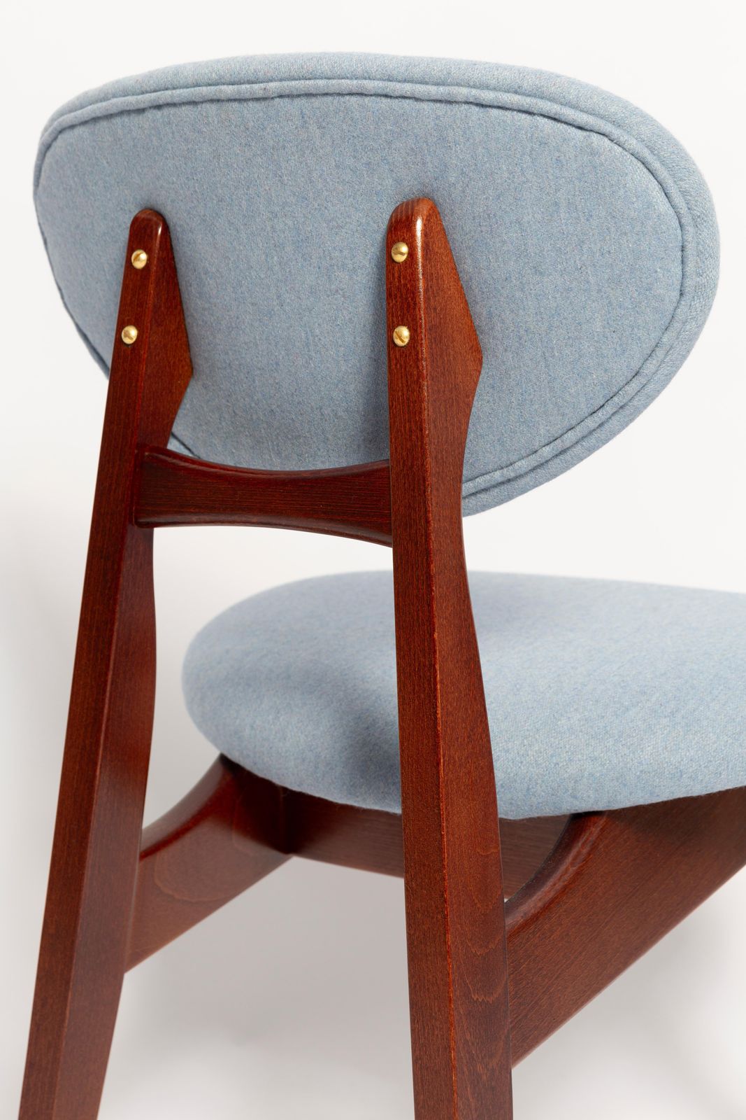 Six Mid Century Blue Mushroom Chairs, Type 200/128, By Kedziorek, Europe, 1960s photo vinterior