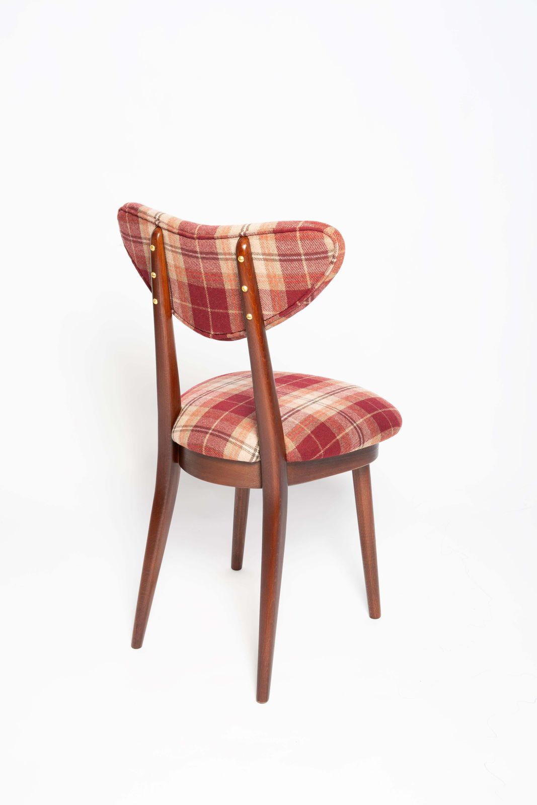 Mid Century Red Wine Classic Scottish Pattern Heart Chair, Europe, 1960s photo vinterior