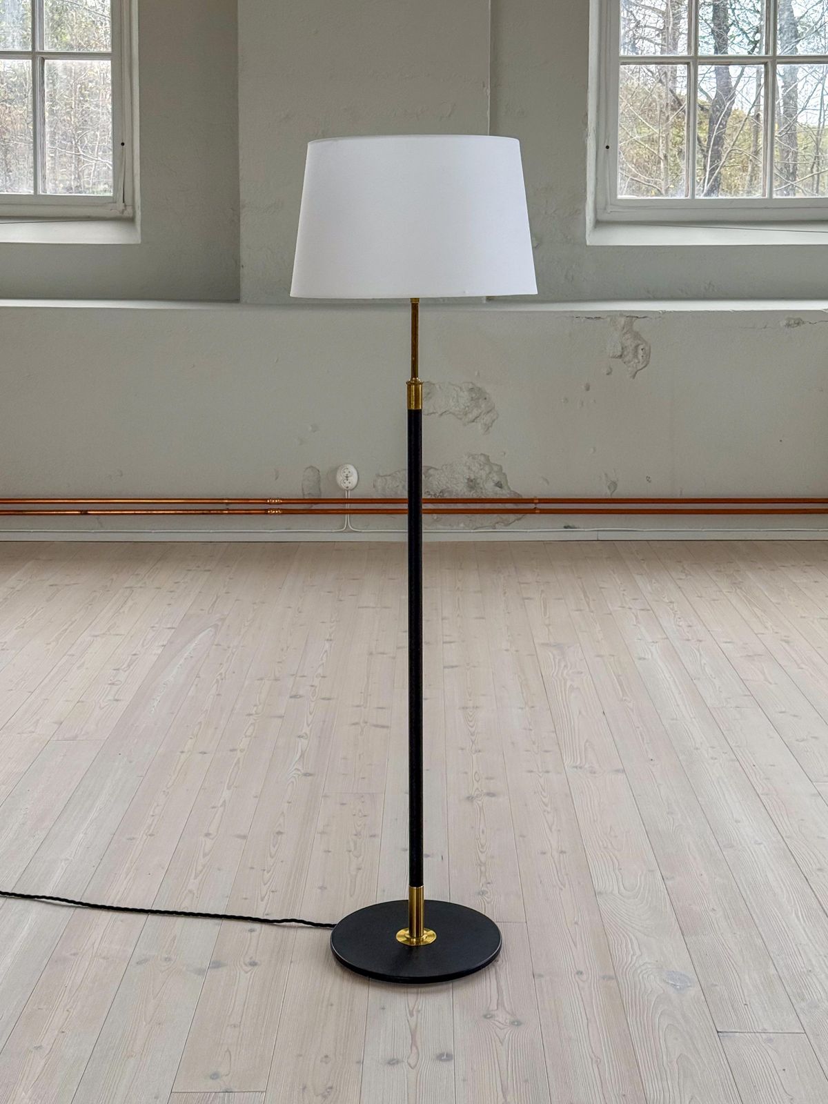 Midcentury Modern Floor Lamp Aage Petersen, For Le Klint, Denmark, 1970s photo vinterior