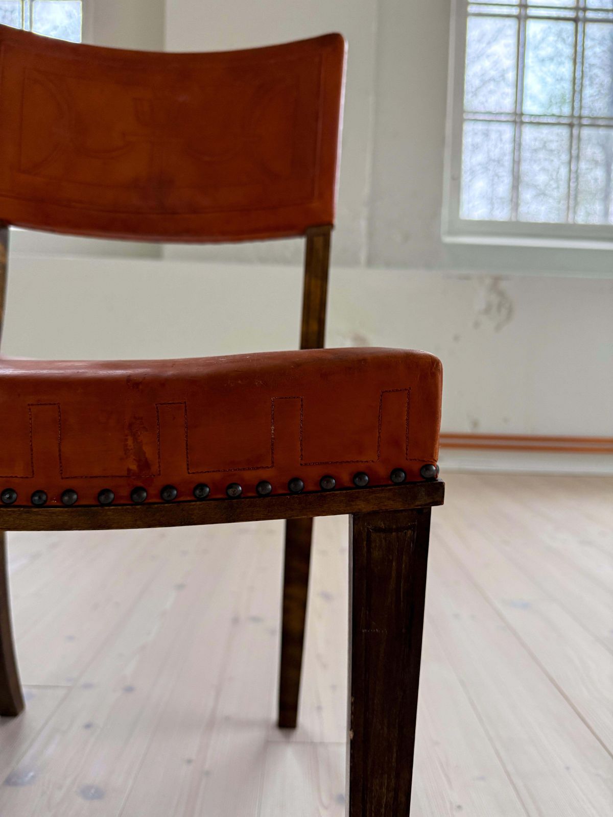 Art Deco Swedish Chair Pine And Leather Carl Bergsten 1929 photo buy