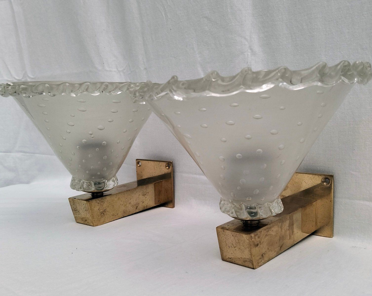 Vintage Wall Lights From Barovier & Toso, 1950s, Set Of 2