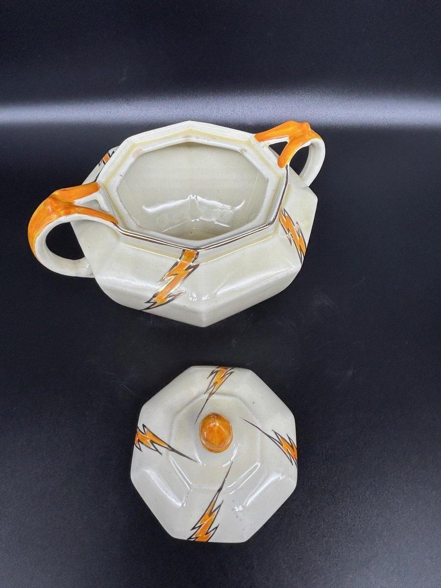510.0 Art Deco Tea Set By Hugh Longport For Konny Kraft, 1920s, Set Of 3 photo