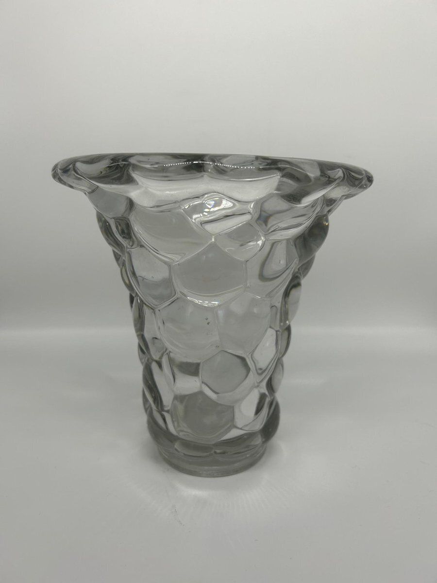 Vintage Crystal Vase By Pierre D'avesn, 1950s photo Home Decor