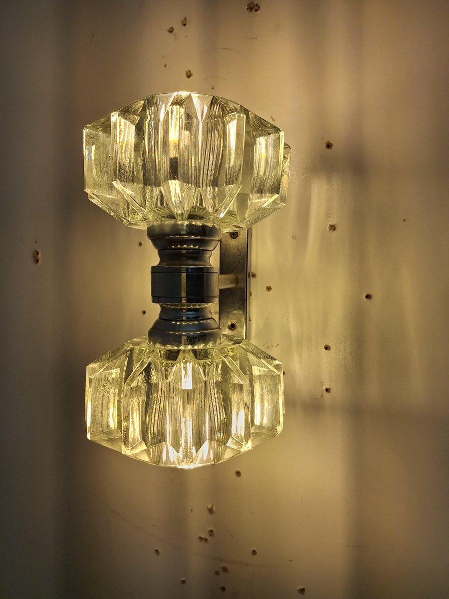 Murano Glass And Brass N.2 Wall Lamps, Italy, 1930s, Set Of 2 photo furniture