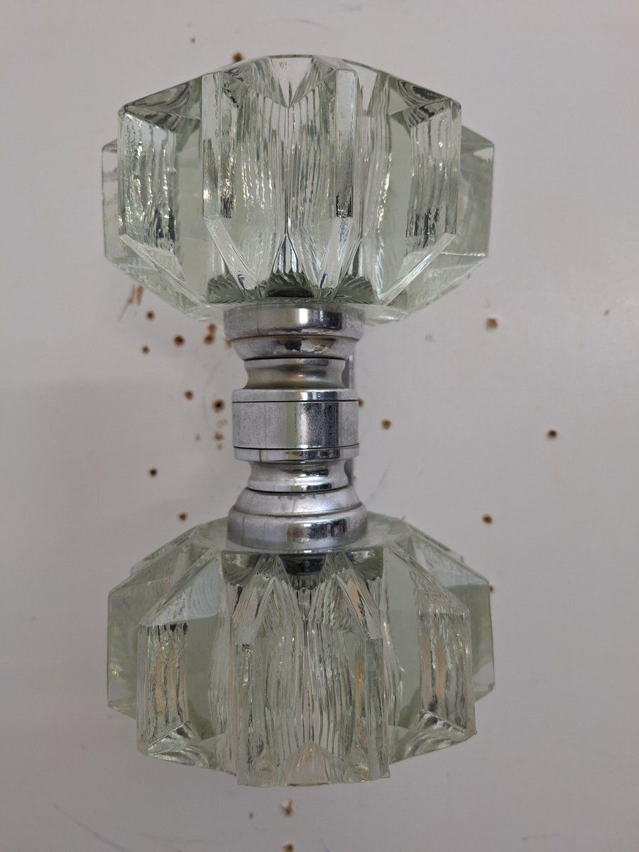 Murano Glass And Brass N.2 Wall Lamps, Italy, 1930s, Set Of 2 photo 737.0
