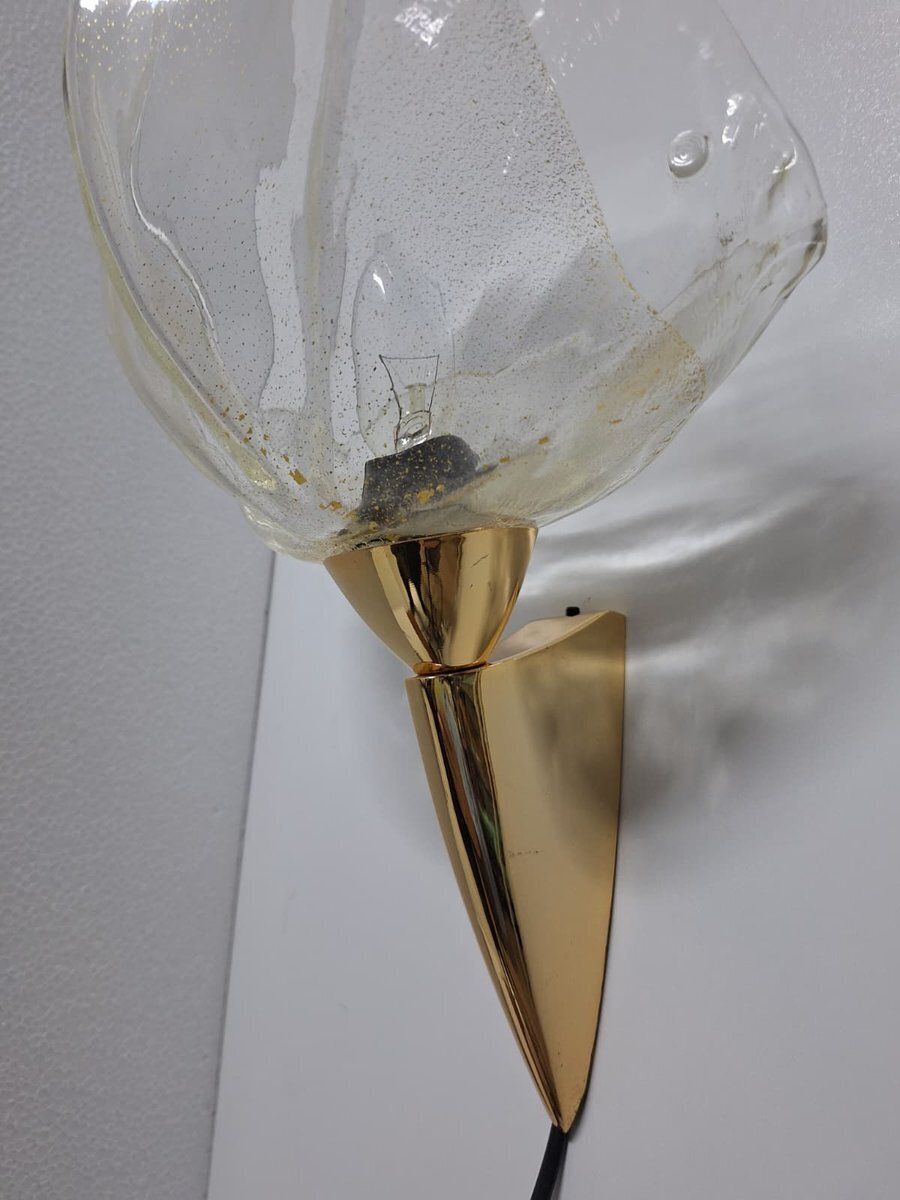 Wall Lamps In Brass Structure And Murano Glass From La Murrina, 1980s, Set Of 2 photo Lighting