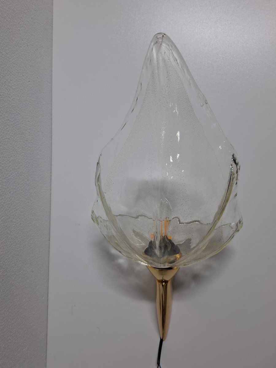Wall Lamps In Brass Structure And Murano Glass From La Murrina, 1980s, Set Of 2 photo vinterior