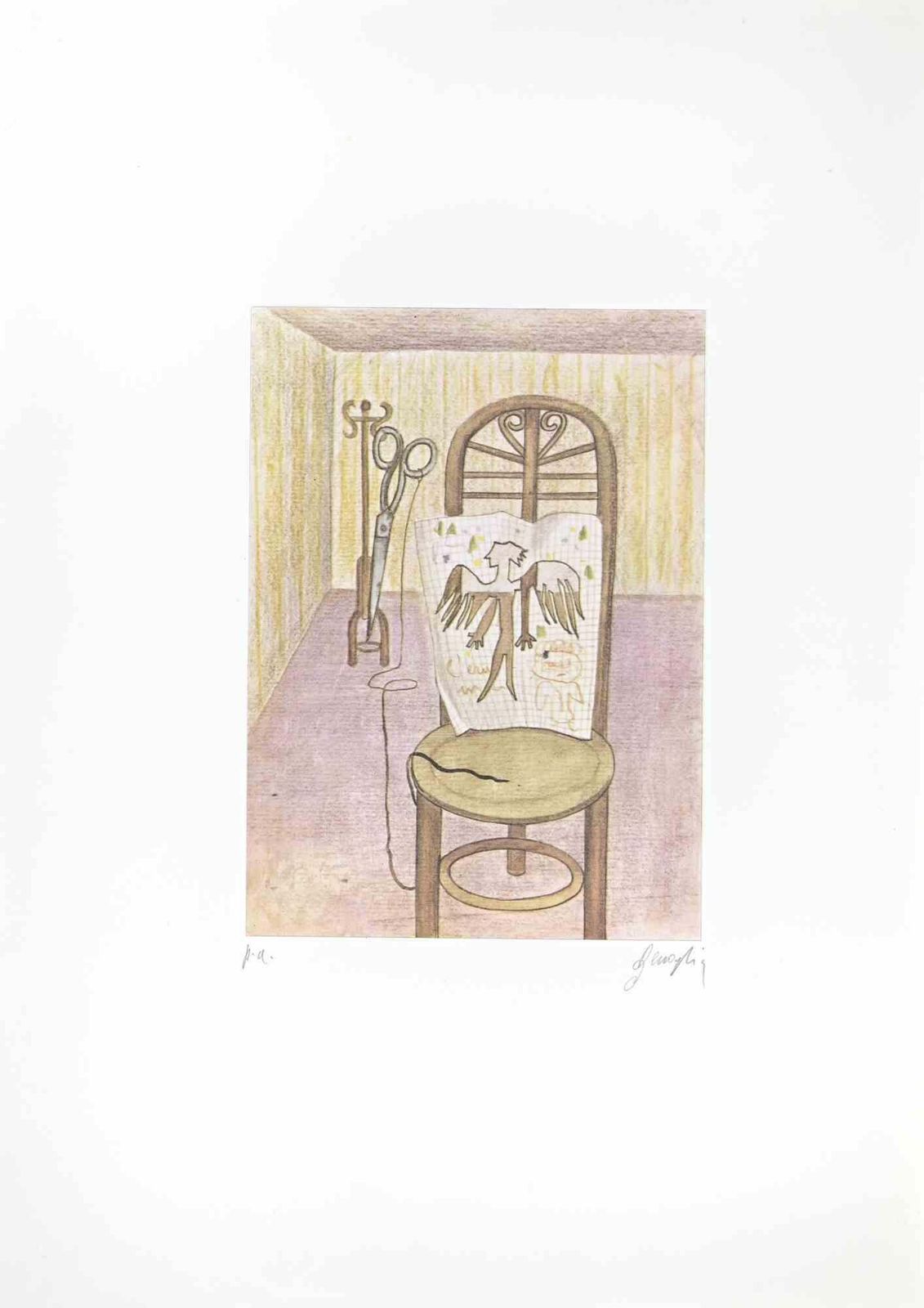 Enrico Benagliathe Barber   Lithograph By Enrico Benaglia   1990s1990s