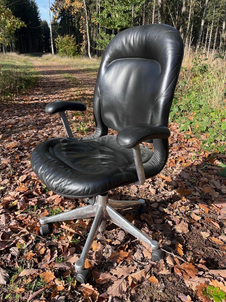 Desk Armchair In Leather By Herman Miller