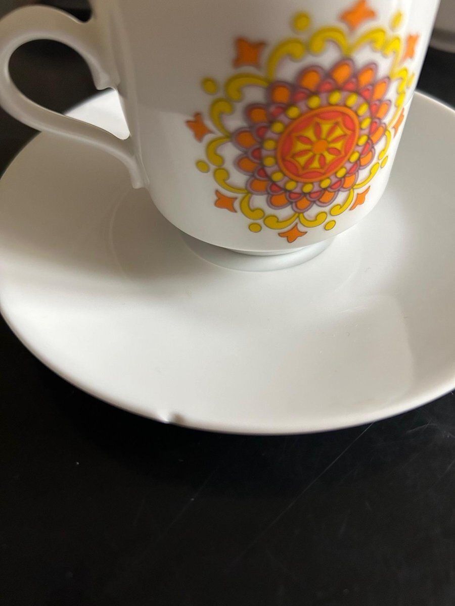 photo furniture Porcelain Cups With Milk Jug From Winterling, 1970, Set Of 7