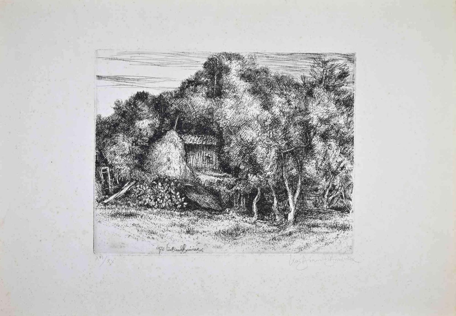 Lino Bianchi Barrivieralandscape   Etching By Lino Bianchi Barriviera   19741974