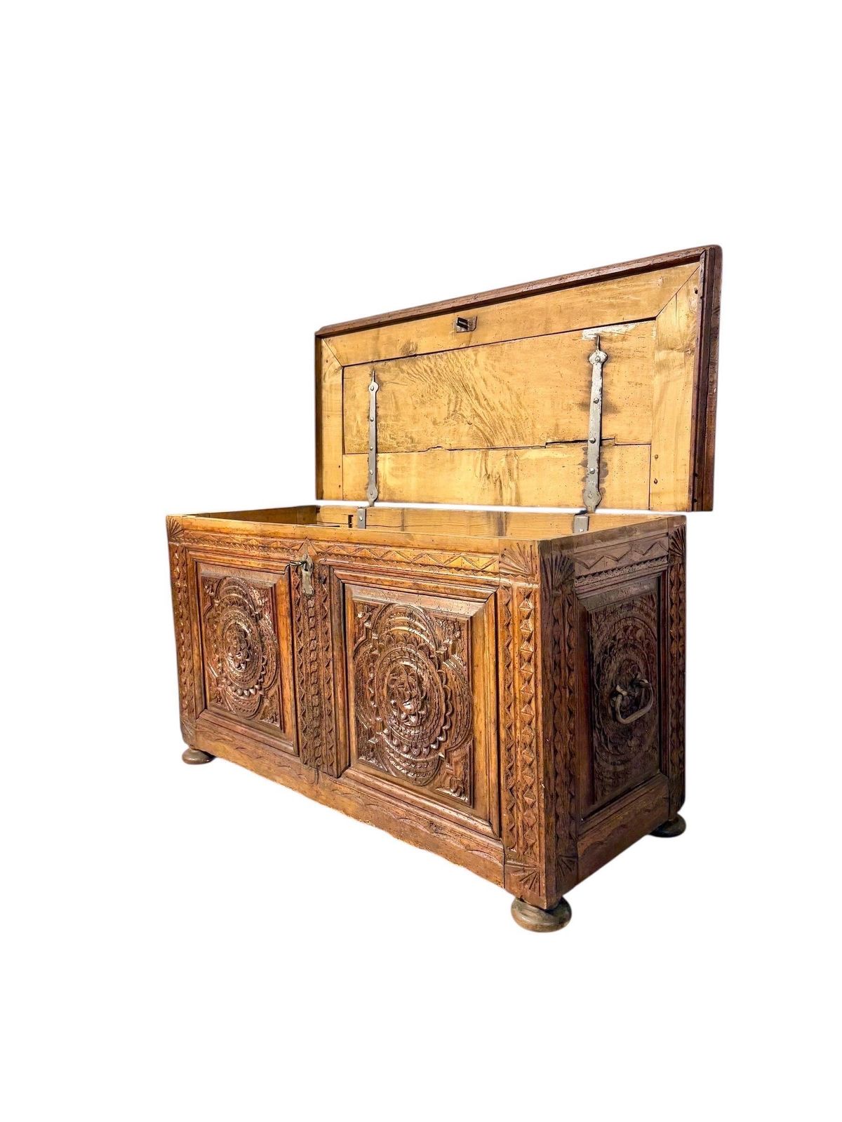 Spanish Renaissance Carved Oak Coffer, Circa 1600 photo furniture